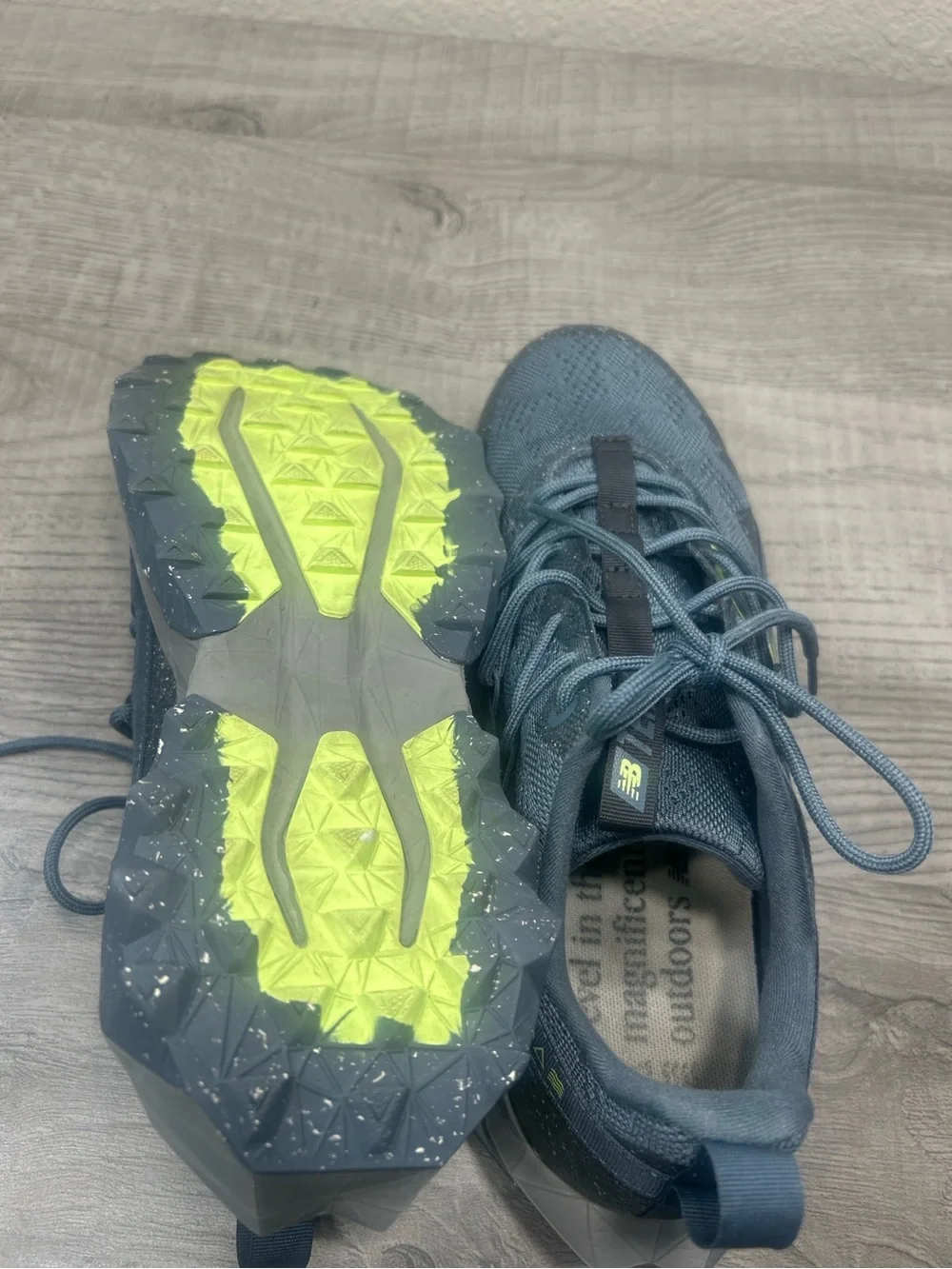 New Balance Shando Trail Running Shoes Navy Lime Green Sneakers Size 9